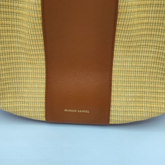 🌼 Mansur Gavriel Raffia & Leather Mini Bag. Resort Chic, Authentic & Stunning - Picture 3 of 9